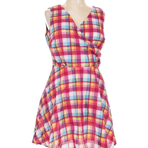 Vodoo Vixen Checked Sleeveless Flare Dress - Picture 4 of 5